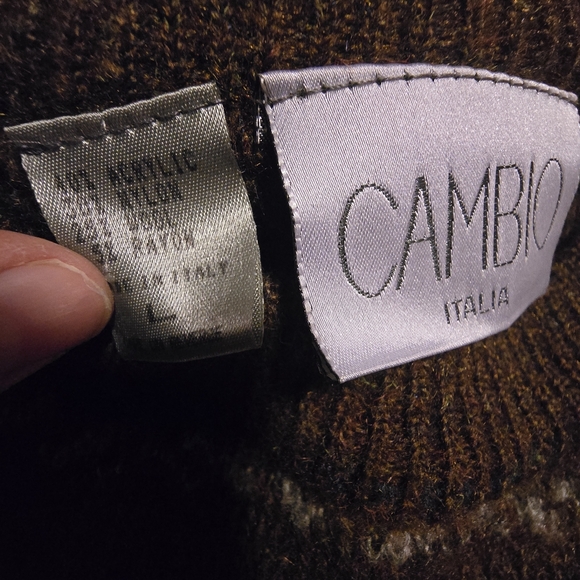 Cambio Italia Vintage Fair Isle Sweater Men's Large Made in Italy Wool Blend - Picture 8 of 10